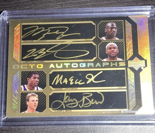 2007-08 UD Black Octo Auto Jordan Lebron Bird Magic Russell Dr J  5 - Baller Collectables