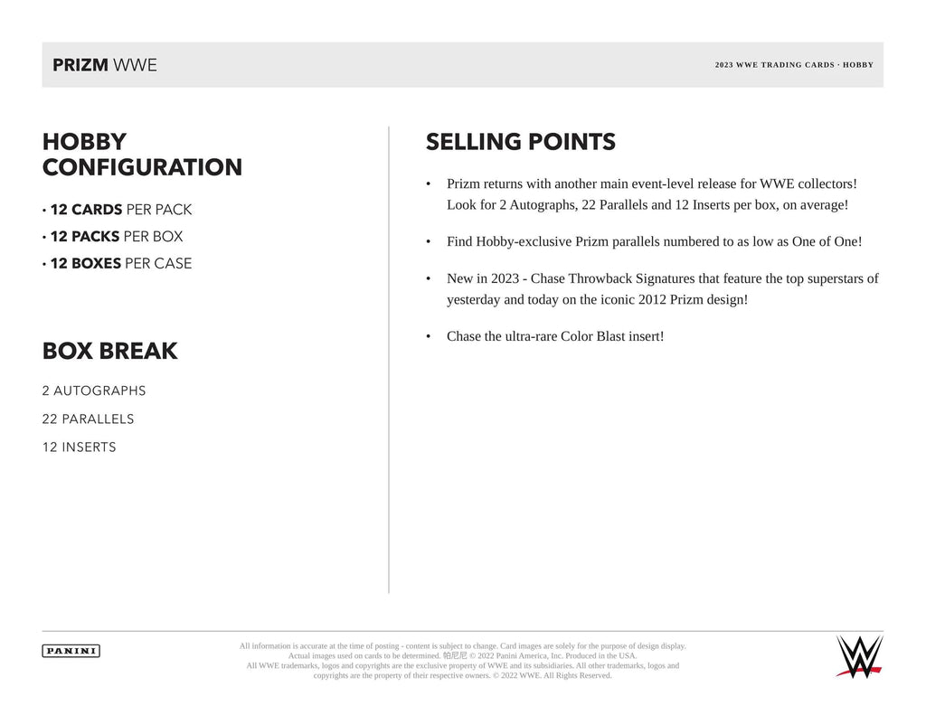 2023 Panini Prizm WWE Hobby Box - Baller Collectables