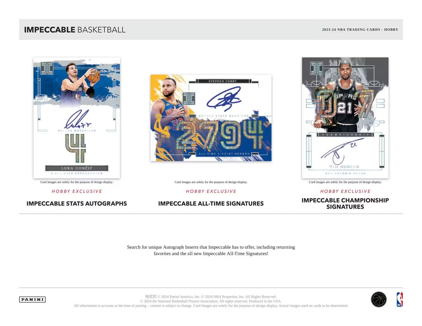 2023-24 Panini Impeccable NBA HOBBY Box - Baller Collectables