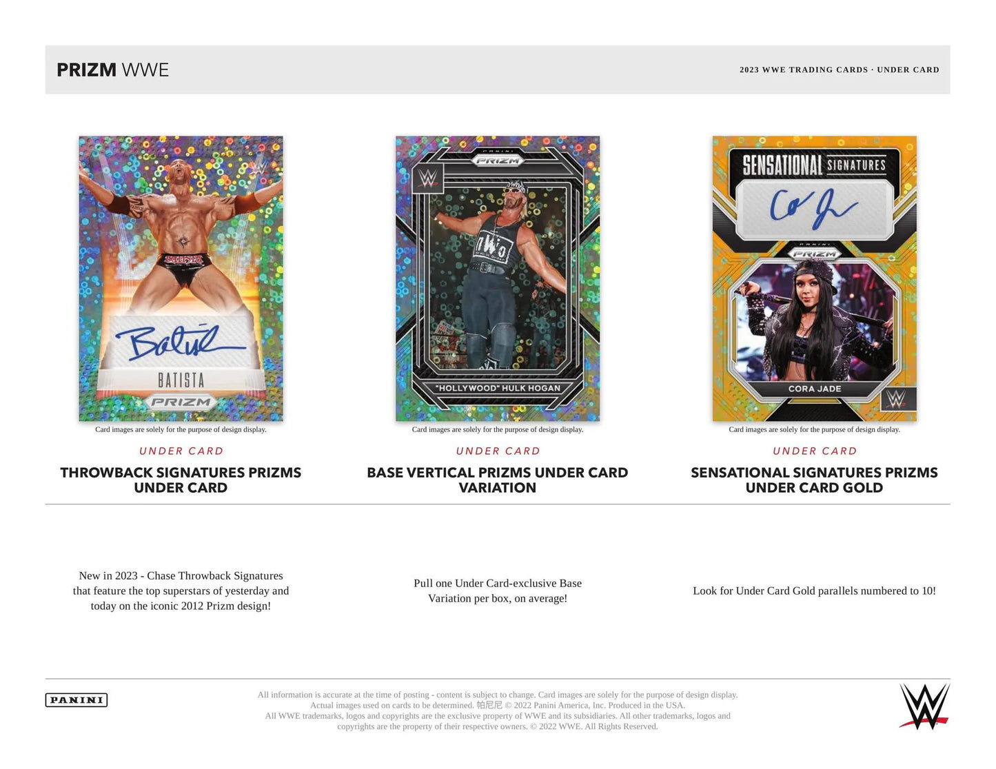 2023 Panini Prizm WWE Under Card Box - Baller Collectables