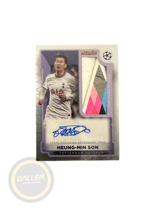 202223 Topps Merlin Soccer Match Ball Autograph HEUNGMIN SON Coloured Patch