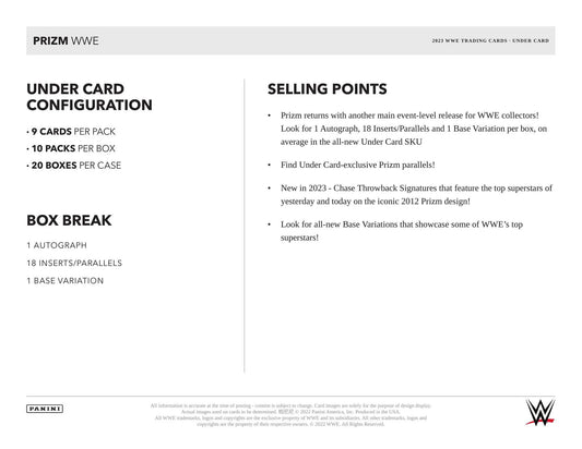 2023 Panini Prizm WWE Under Card Box - Baller Collectables