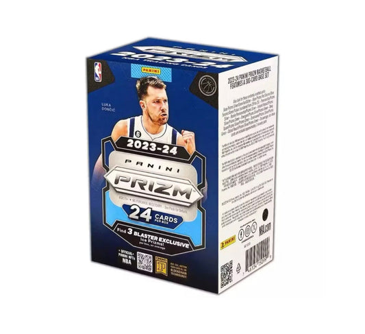 2023-24 Panini Prizm NBA Blaster Box. This much-anticipated box offers exclusive trading cards of basketball prodigy Victor Wembanyama. Each box is factory-sealed to ensure the highest quality. 